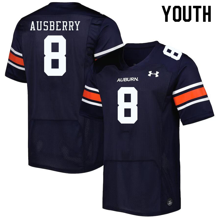 Youth #8 Austin Ausberry Auburn Tigers College Football Jerseys Stitched-Navy